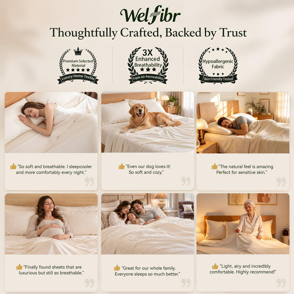Organic Cotton Twin Sheet Set, Bed Sheets, 18" Deep Pocket Ivory