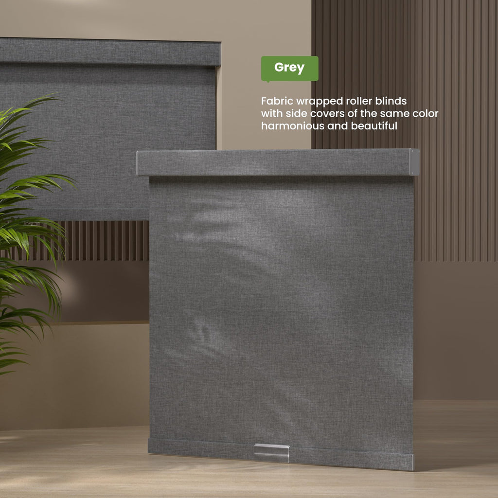 Blackout Roller Shades for Indoor Windows, Grey