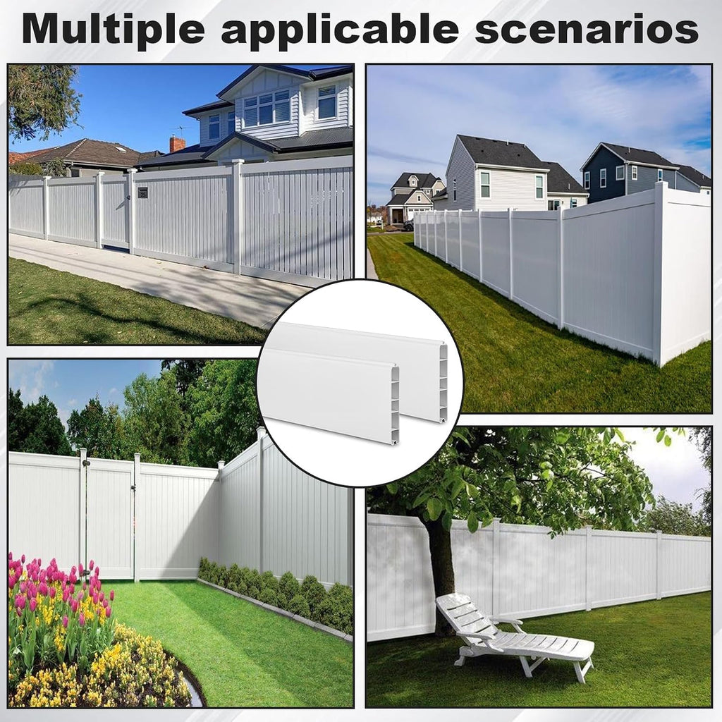 6 Pcs Vinyl Fence Warehouse 7/8"x6"x62.25" Tongue & Groove Pickets for Privacy Fence Outdoor Garden Yard(White)