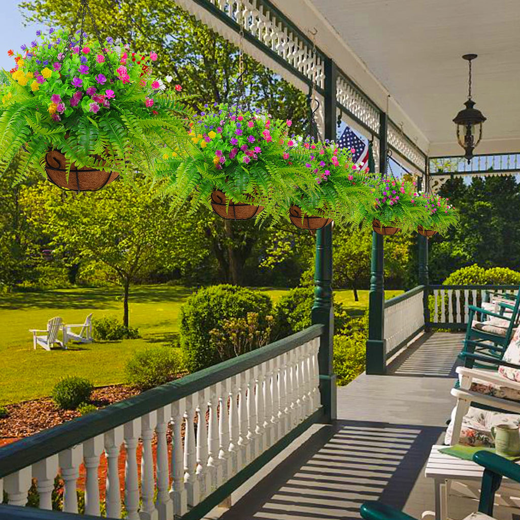 Artificial Fake Hanging Plants Flowers Basket for Outdoor