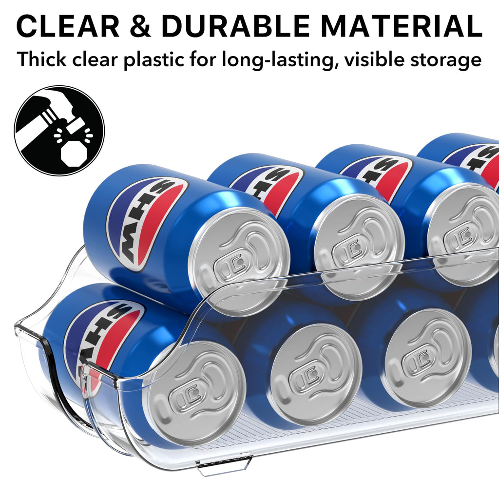Soda Can Organizer Dispenser Refrigerator/Pantry, Set of 2