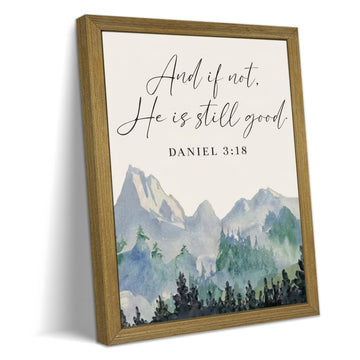 Christian Bible Verse Wall Art 16x24 Inch, Framed Canvas Print, Daniel 3:18 Scripture Quote Wall Decor Paintings
