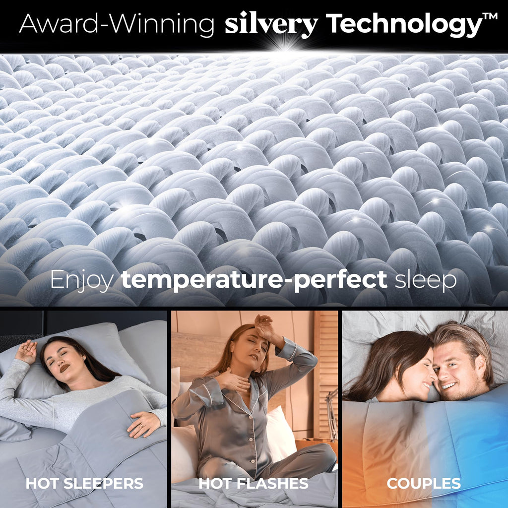 Silver-Infused Cooling Comforter - Award-Winning Self-Cooling Blanket for Hot Sleepers with Self-Cleaning