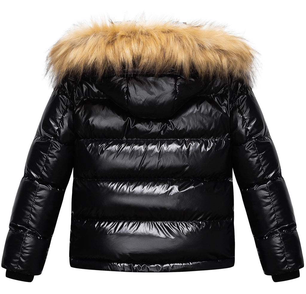 Toddler Boy Winter Coat Heavyweight Puffer Jacket For Boys Down Alternative Snow Ski Jacket With Hood Shine Black 8