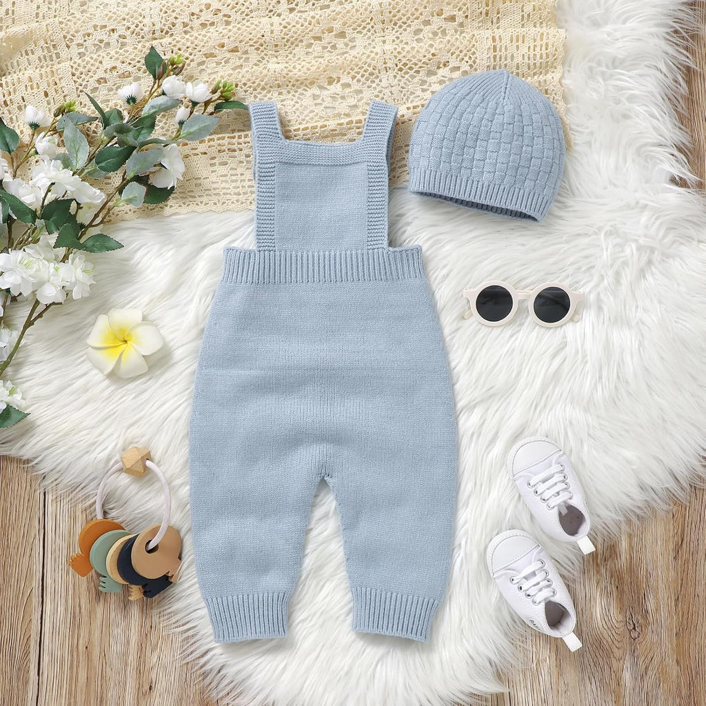 Sweater Knit Sleeveless Romper with Hat