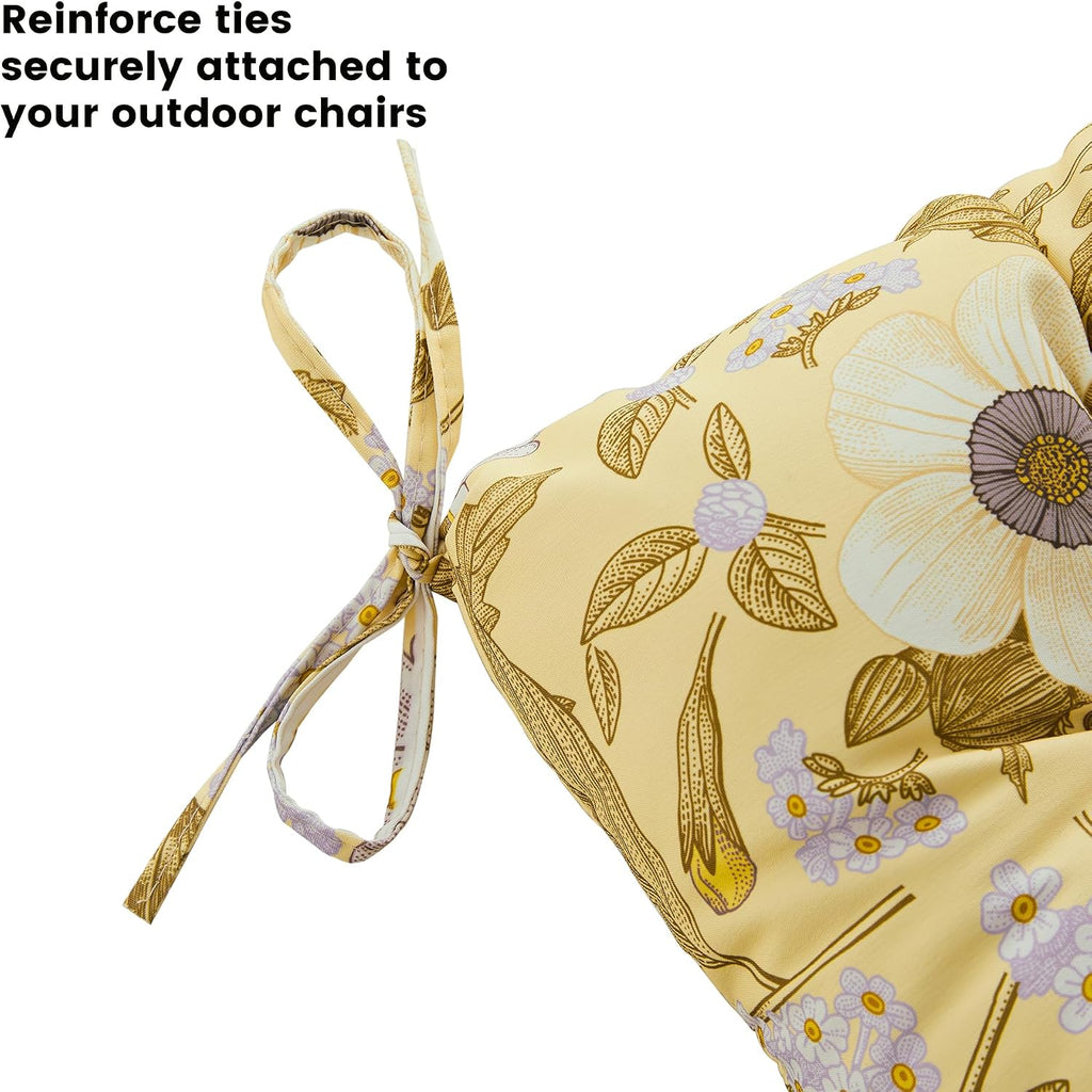 Floral 48"x18"x4" Patio Loveseat Bench Cushion Outdoor Wicker Pad | Vibrant floral tufted all weather cushion, fits