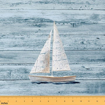 Sailboat Fabric by The Yard Nautical Adventure Soft