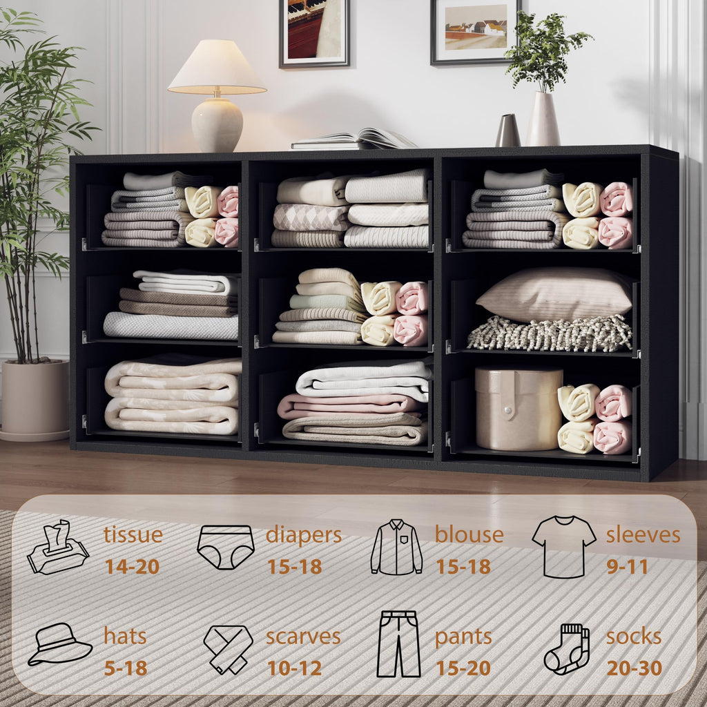 9 Drawer Dresser, 59" Wide Modern Dressers & Chest of Drawers with Large Storage, Wooden Dresser Organizer Closet