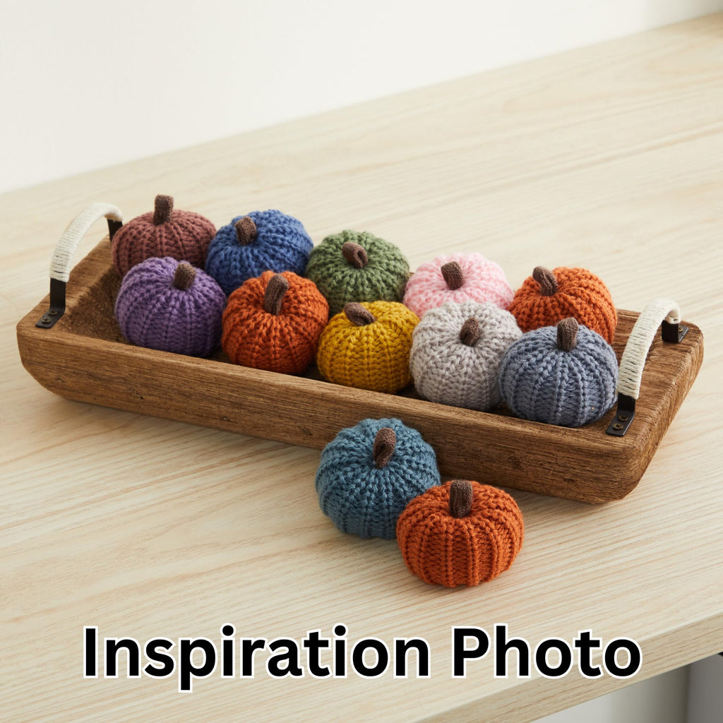 Mini Knit Pumpkins Set of 5 (Mini Orange Set)