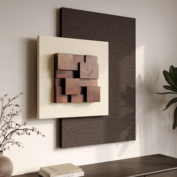 Large Wood Abstract Wall Art, Modern 3D Artwork for Walls