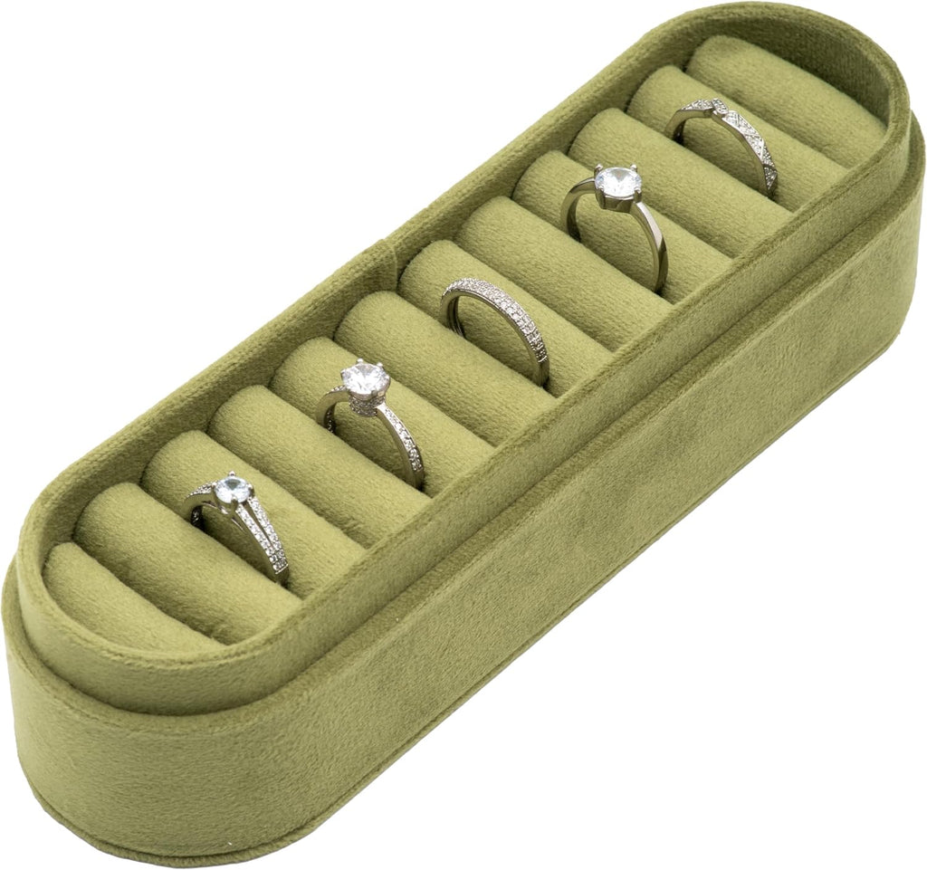 Velvet Small Multiple Ring Box Portable Organizer Display Storage