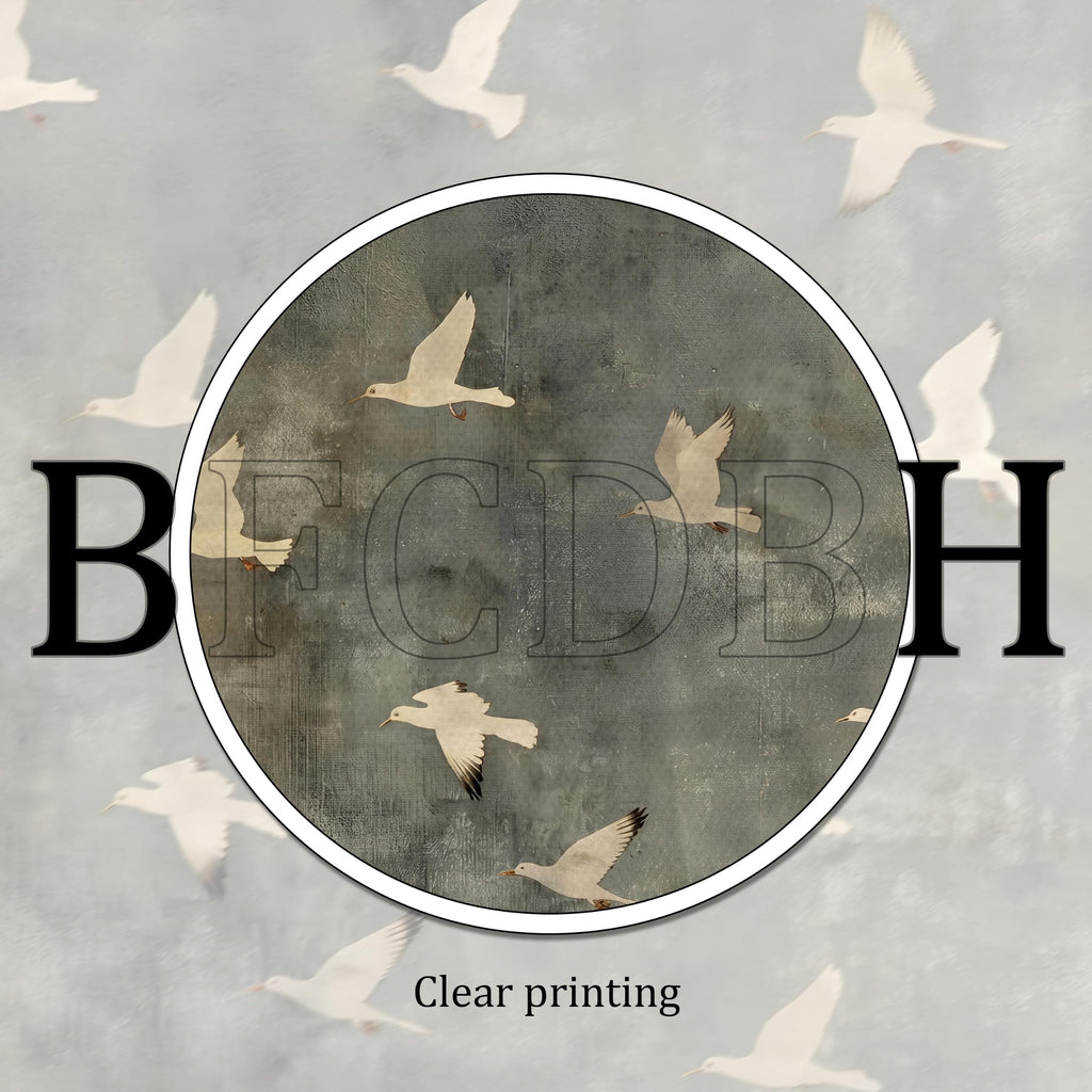 Gold Framed Flying Bird Wall Art, Vintage White Dove Print, 16x12in