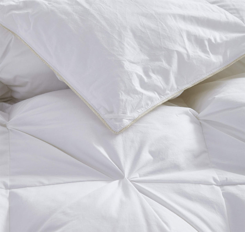 Luxurious Heavy King Size Goose Down Comforter Duvet Insert, Classic Pinch Pleat Style, 70 oz Fill Weight, 100%