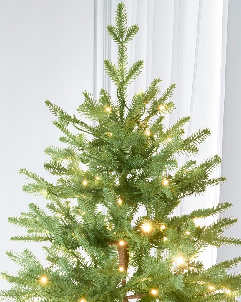 Pre-lit Christmas Tree 7.5ft Aspen Fir, 750 Warm White & Multi-Color LED Lights, Hinged Holiday Xmas Artificial Tree
