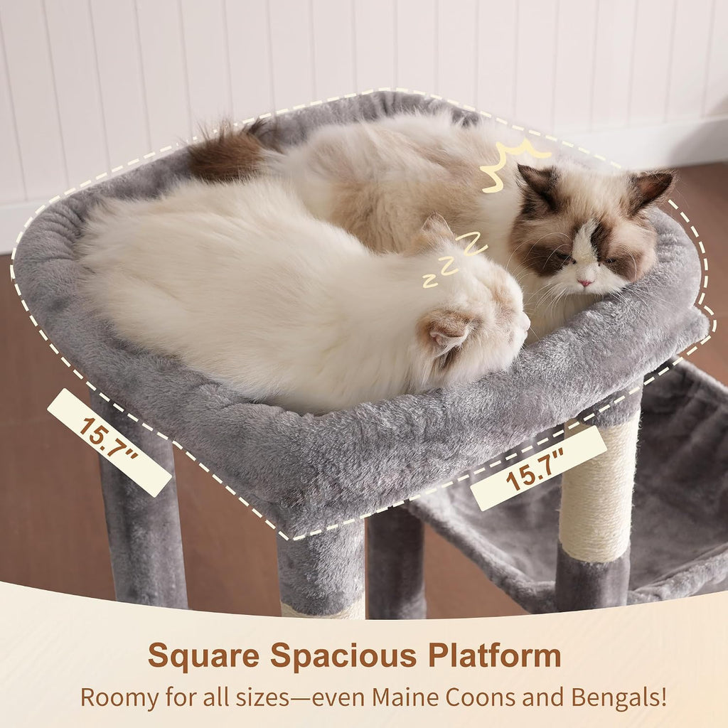 Heavy Duty Cat Tree with Large Base for Large Indoor Cats