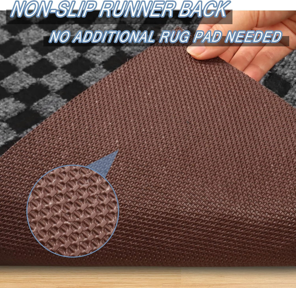 Runner Rugs 2' x 6' Indoor Outdoor Carpet Runner, Area Rugs with Anti-Slip Rubber Backing for Aisle Hallway Balcony