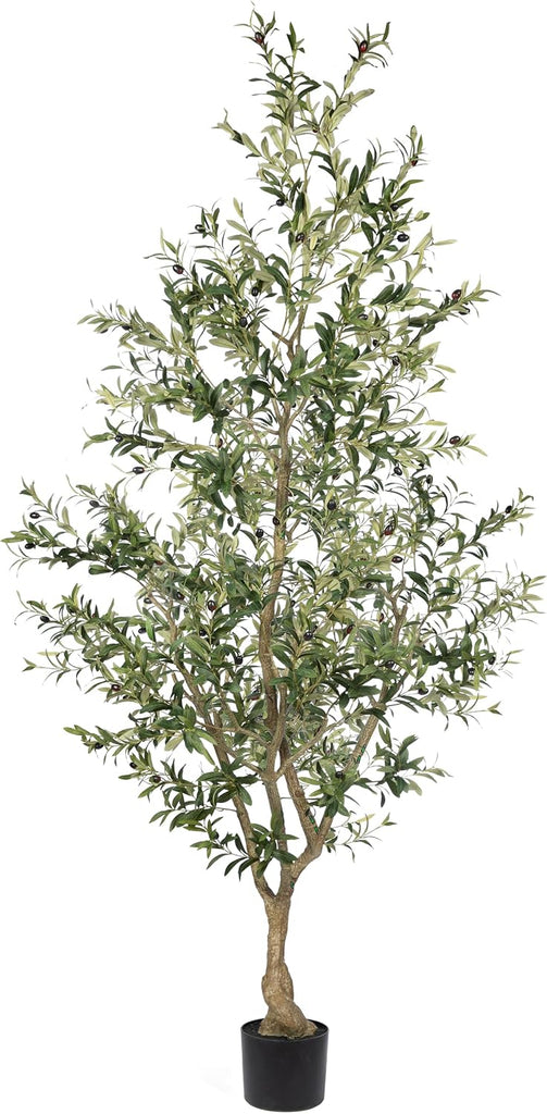 8FT Olive Trees Artificial Indoor - Thick Trunk & Lifelike Fruits