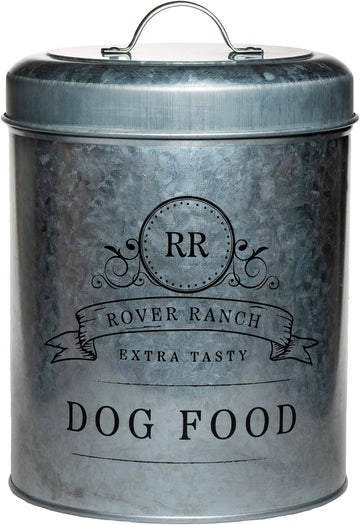Rover Ranch Metal Pet Food Canister - Silver 140 Oz