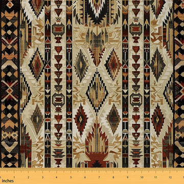 Tan Southwestern Upholstery Fabric for Chairs 5 Yards Geometric Fabric By The Yard Tribal Native American Indian