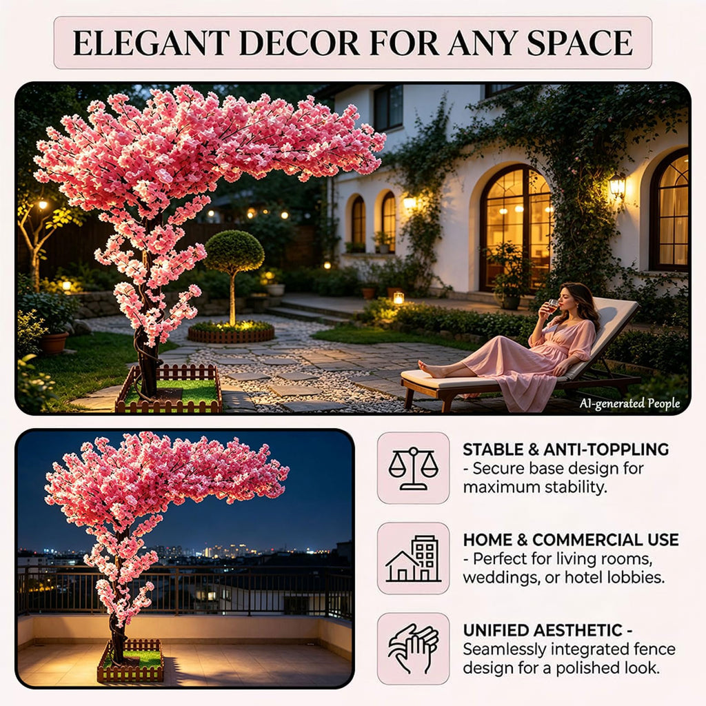 5FT Japanese Artificial Cherry Blossom Trees Pink Indoor Outdoors