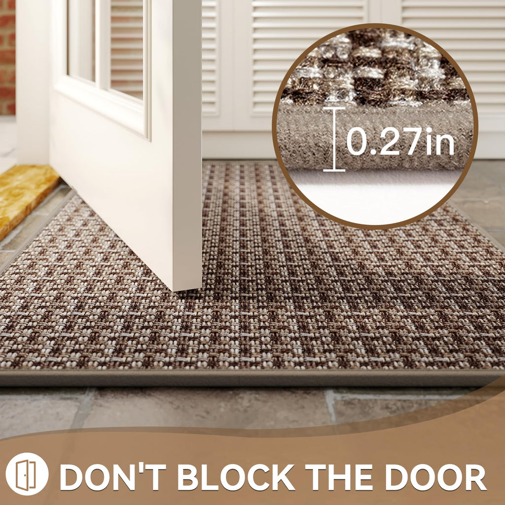 Front Door Mat Indoor Non Slip Entry Mat Extra Large Brown 36"x60"