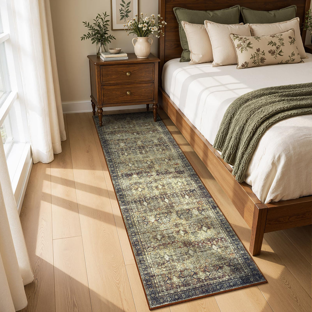 Area Rugs s, Brown Washable Non-Slip Kitchen Runner Rug