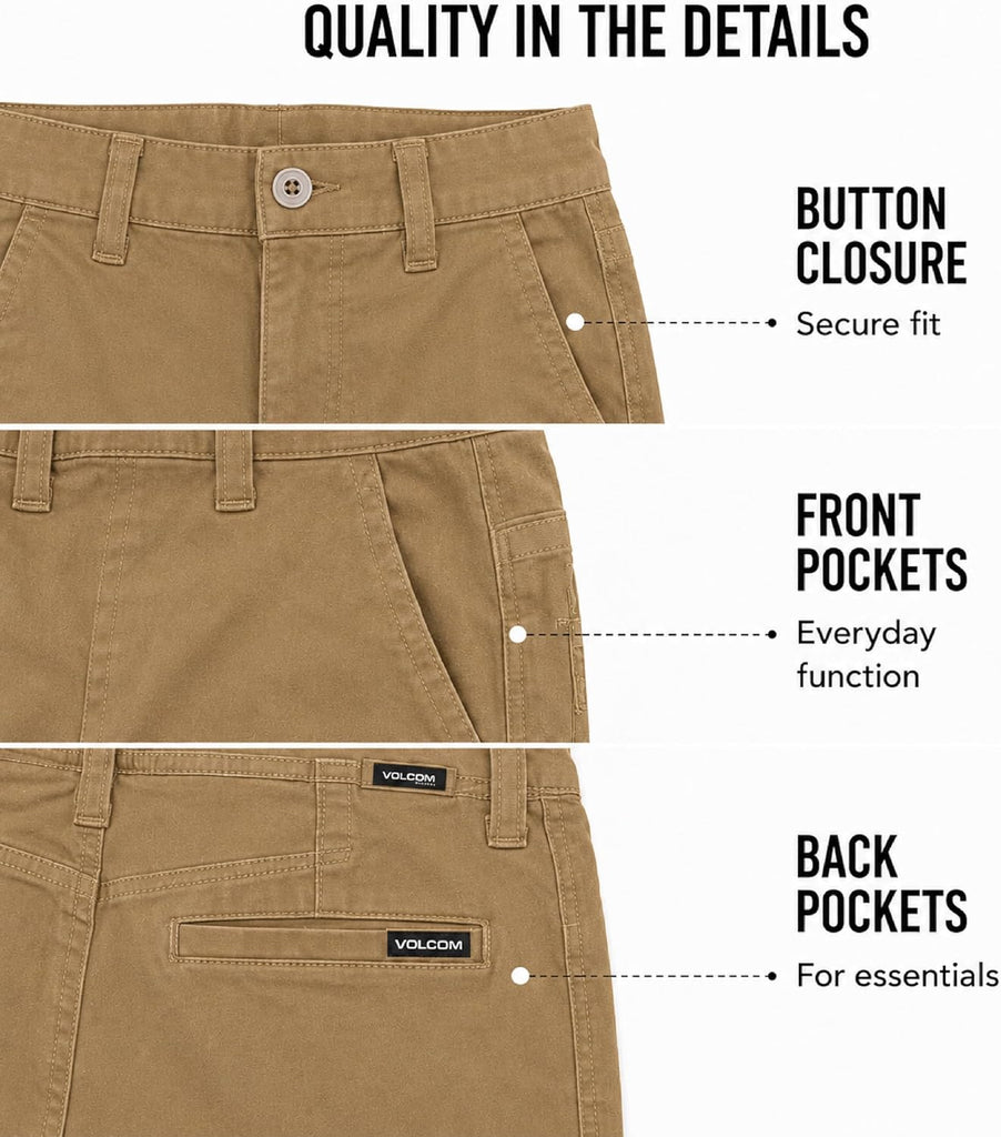 Toddler Boys Stretch Woven Chino Pants with Pockets Everyday Wear