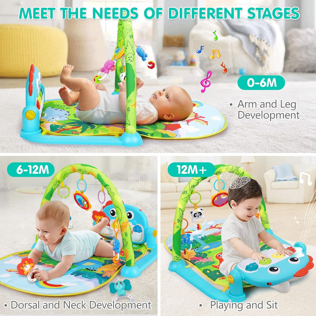 Baby Gym Play Mat Baby Gifts Tummy Time Mat Activity Center, Dinosaur
