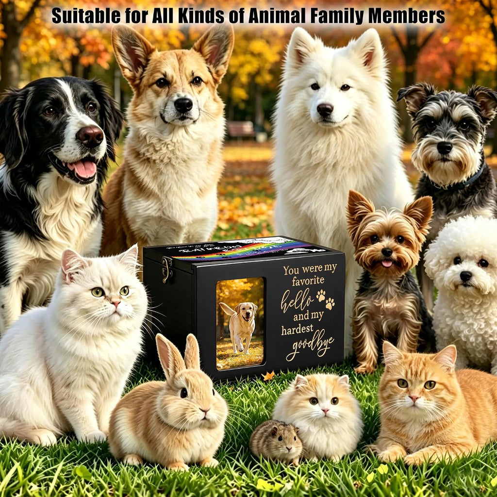 Pet Memorial Urns for Dogs or Cats Ashes with Photo Frame