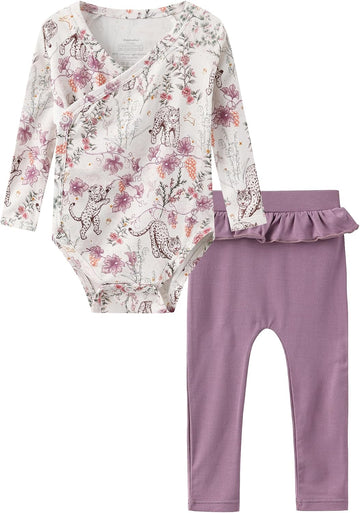 Girls Boys Clothes Set Long Sleeve Bodysuit with Pants Outfits Viscose from Bamboo Clothing Outfit