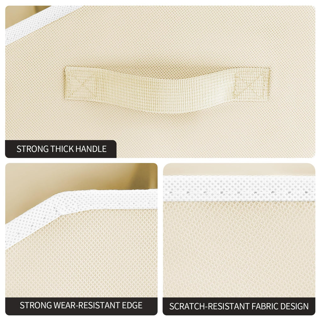 Storage Bins for Shelves - Small Trapezoid Closet Shelf Organizer, Fabric Organization Bins with Handles, Storage