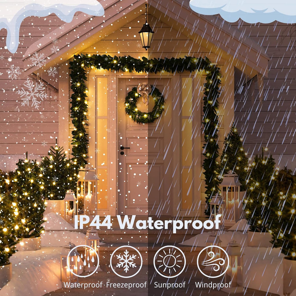 Connectable 2-Pack 164Ft 400LED Christmas String Lights, Warm White