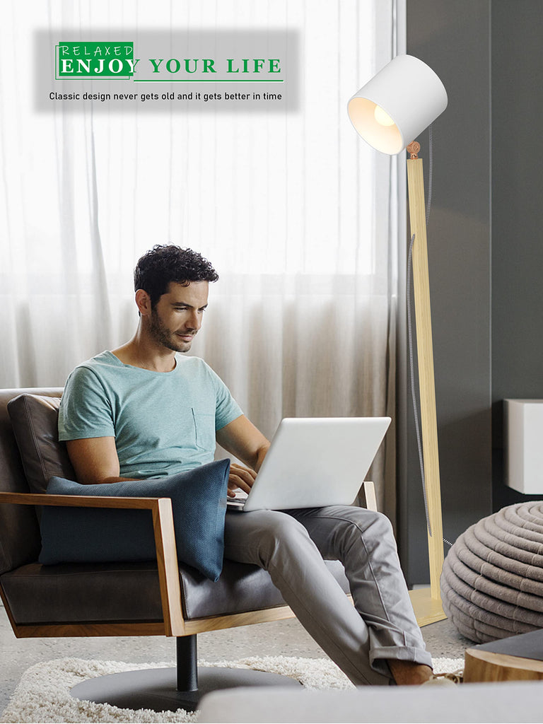 Wood Floor Lamp Standing Reading Light - Crius Series