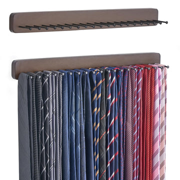 Tie Organizer, 2 Pack Wall Mounted Tie Rack Hanger Holder 20 Hooks