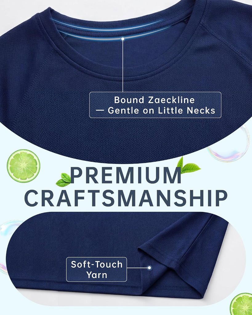 Toddler Boys Long Sleeve Rash Guard Swim Shirts UPF 50+, 6M