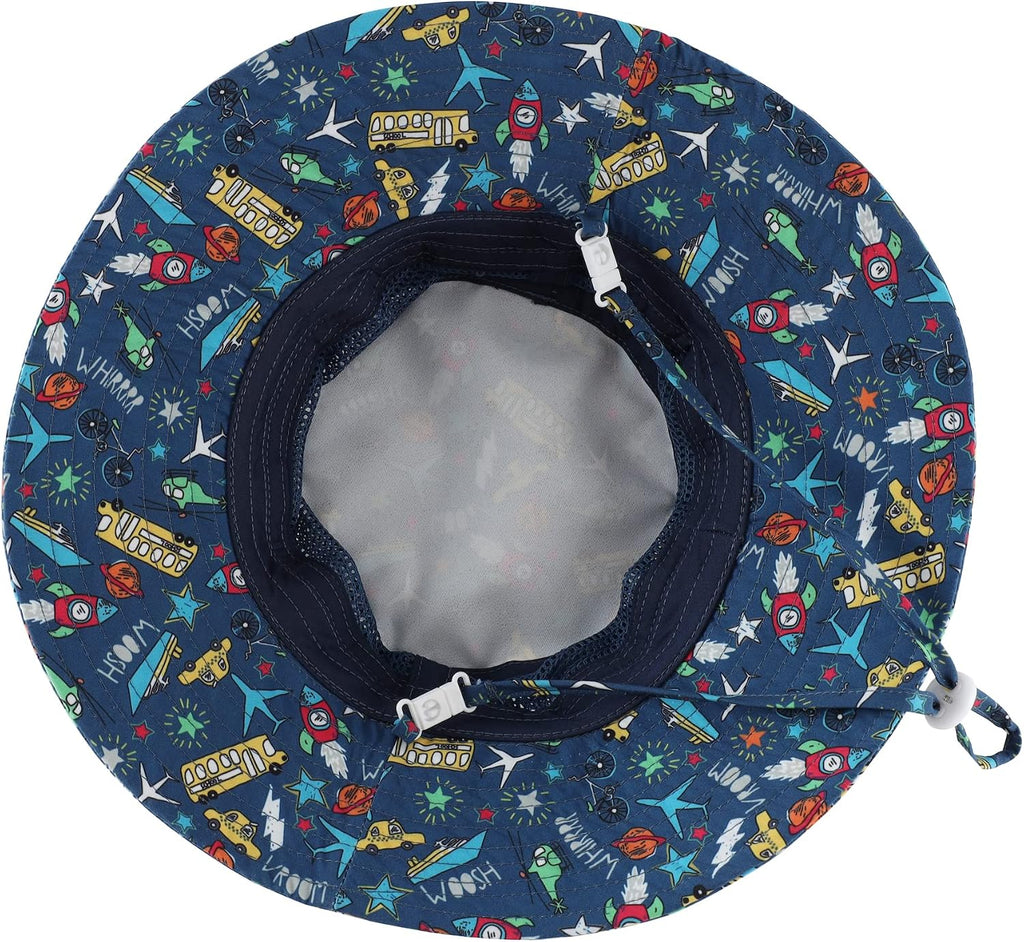 UPF50+ Wide Brim Sun Hat Boys Girls Sun Protection Hat Zoo Beach Swim Safari Bucket Hat for Baby Toddler Kid