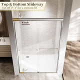 44-48" W x 72" H Semi-Frameless Bypass Sliding Shower Door, Easy-to-Clean Treated Clear Tempered Glass, Polished Chrome