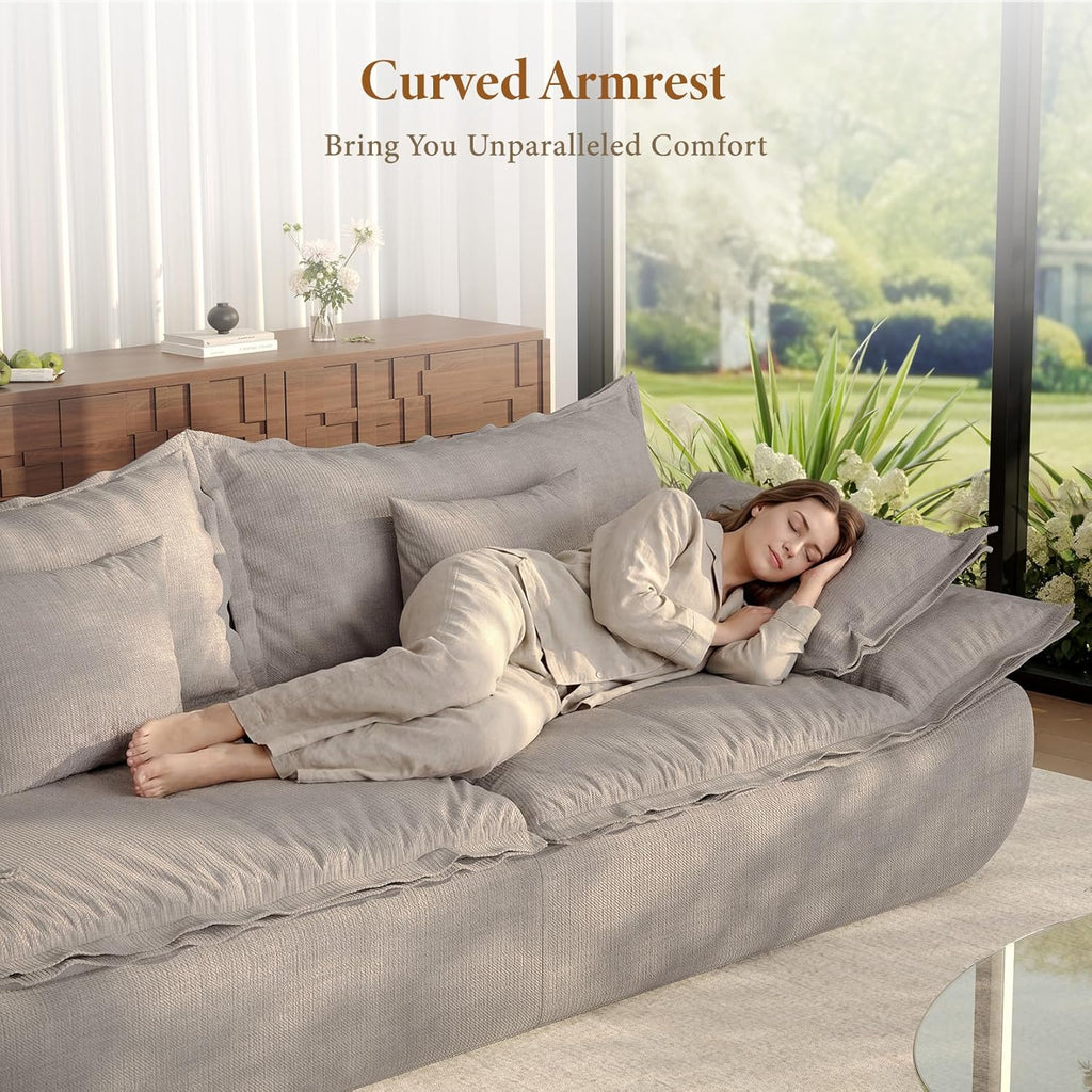 86.6" Cloud Couch for Living Room, Modern 3 Seater Sailboat Sofa with Deep Seat