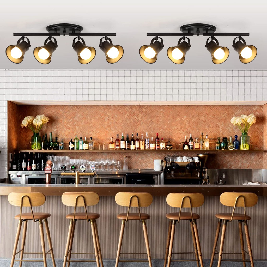 Track Lighting Kit, Directional Ceiling Light, Industrial Black Kitchen Track Lighting Fixtures Ceiling .