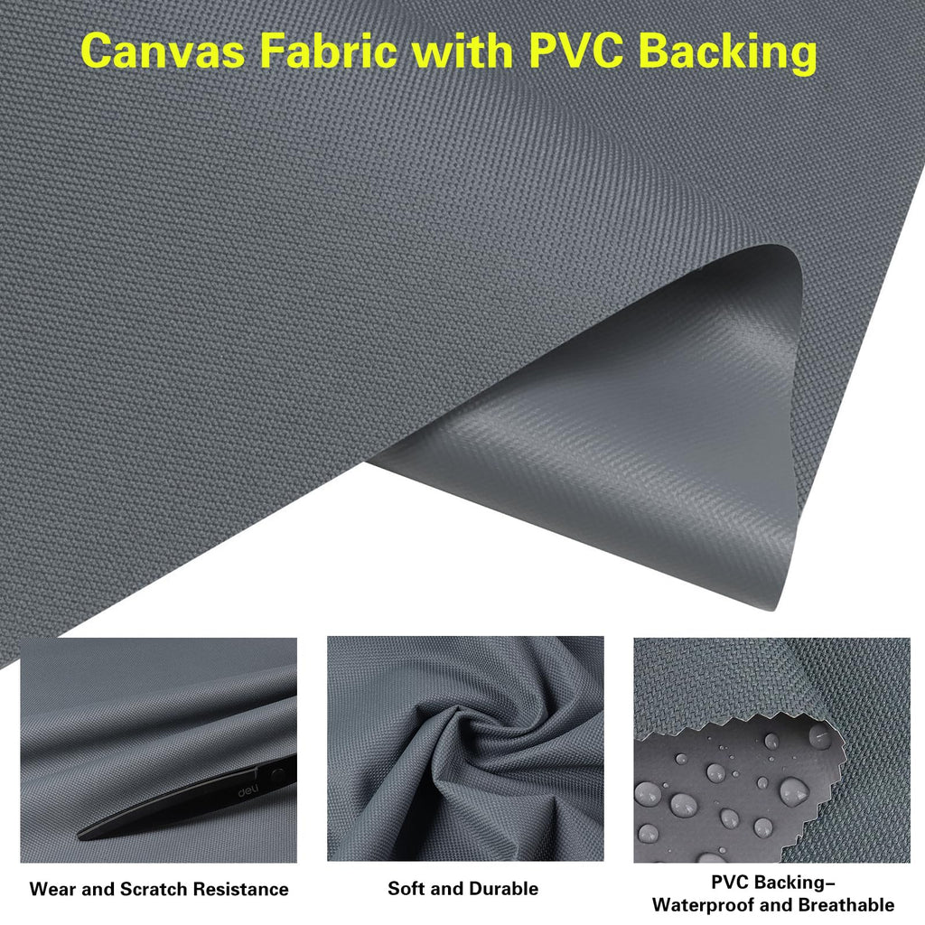 5Yard(180"×60") Marine Waterproof Canvas Fabric 600 Denier Outdoor/Indoor Awning Fabric Anti-UV Blocks Heat, Reduce