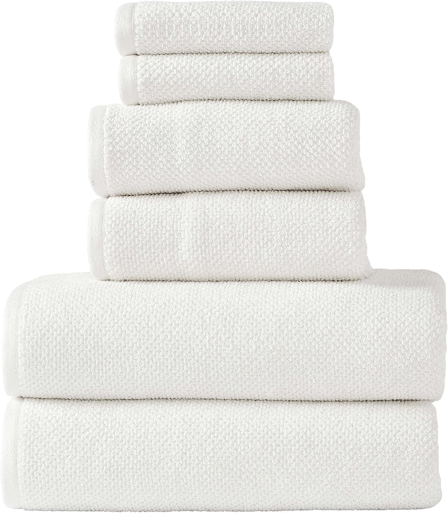 6-Piece Towel Set, 680 GSM, 2 Bath Towels, 2 Hand Towels, 2 Wash Cloths,100% Cotton Premium Quality, Ultra Soft