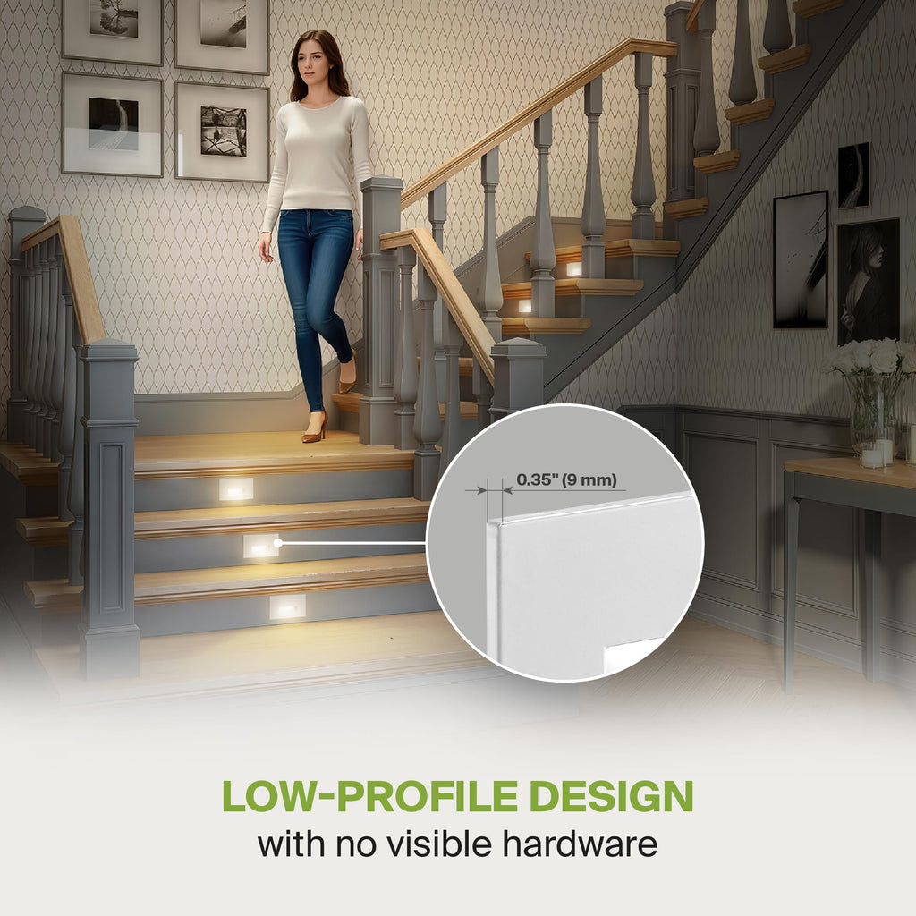 LED Recessed Step Light Fixture, Outdoor & Indoor Stair Tread Lighting | 3CCT, Dimmable, Waterproof, ETL Listed | 3W