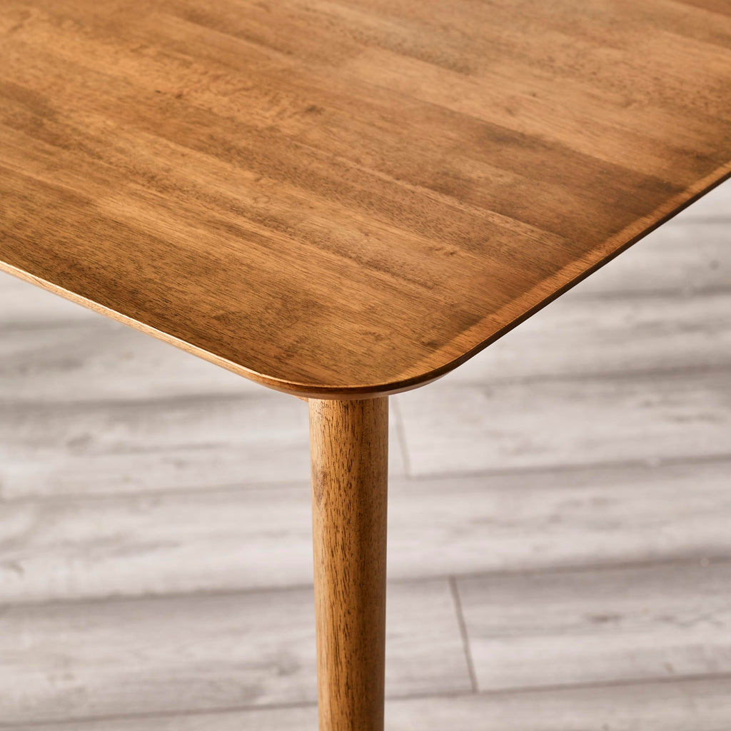 Solid Wood Table - Lynton Wooden Dining Table - Modern Take on Traditional Classic Farmhouse Dining Furniture - Retro