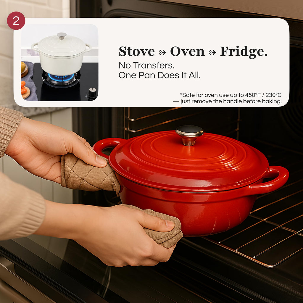 Cast Iron Cookware Set Enameled Dutch Oven Skillet