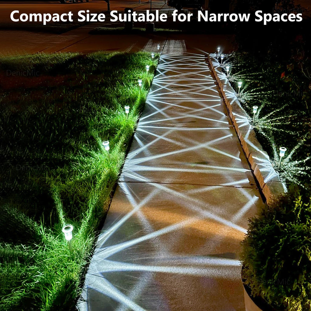 Solar Lights Outdoor Waterproof 10 Pack Pathway Lights Cool White
