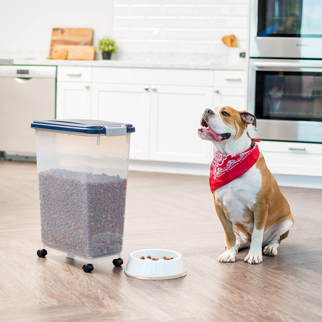 USA Dog Food Storage Container, Up to 38 lbs, Navy, Made in USA
