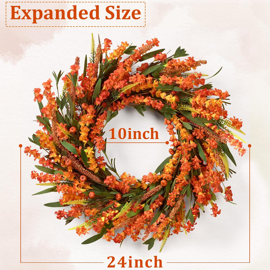 24 Inch Fall Wreaths for Front Door Outside