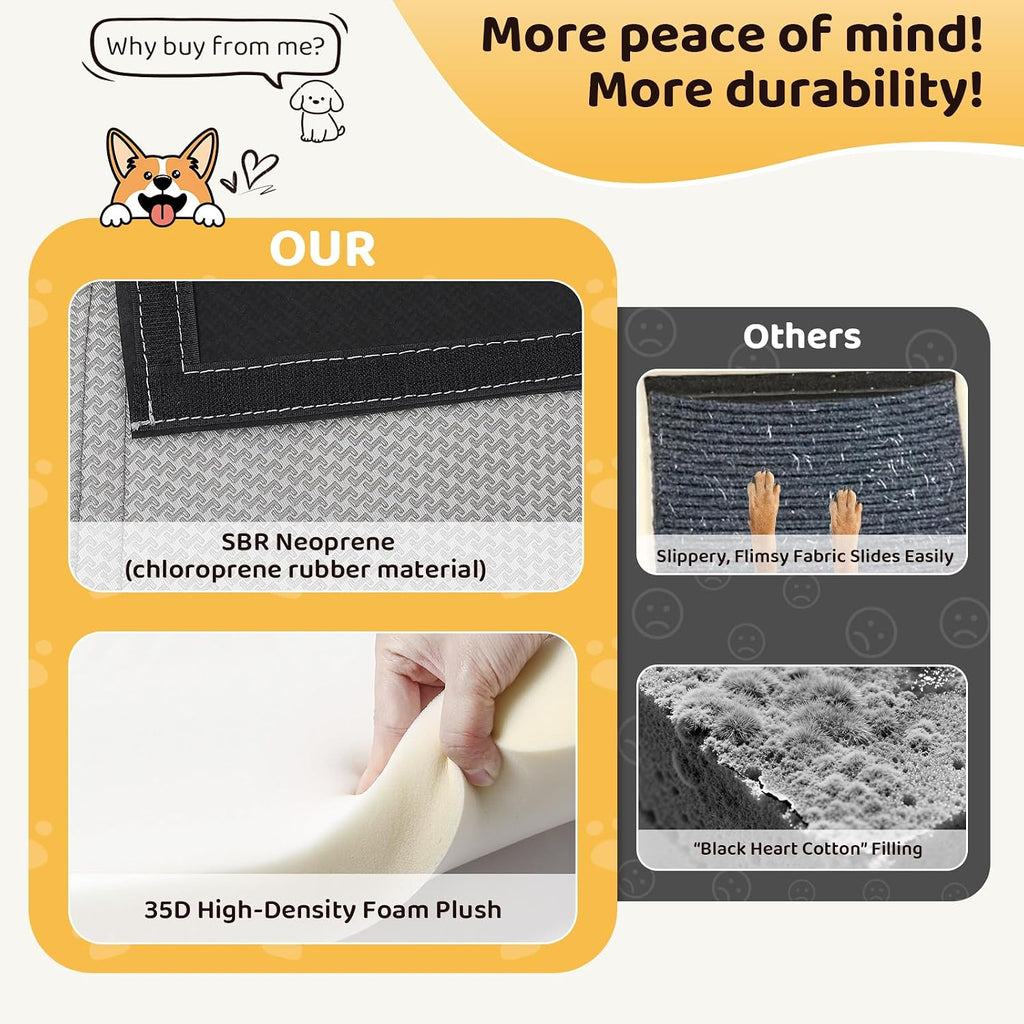 Dog Ramp for Couch, 16"H 2-in-1 Non-Slip Dog Stairs for Small Dogs
