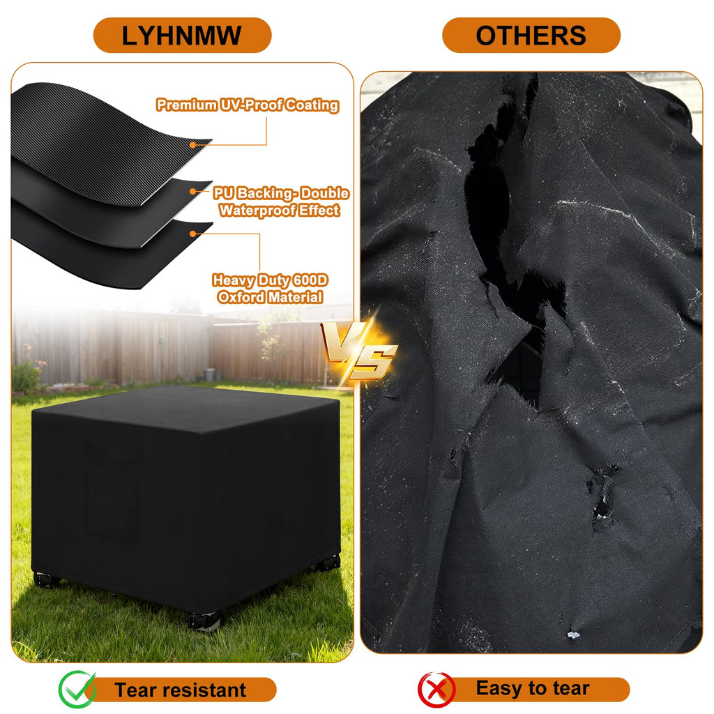 Outdoor Patio Ottoman Cover, 600D Heavy Duty Patio Furniture Cover