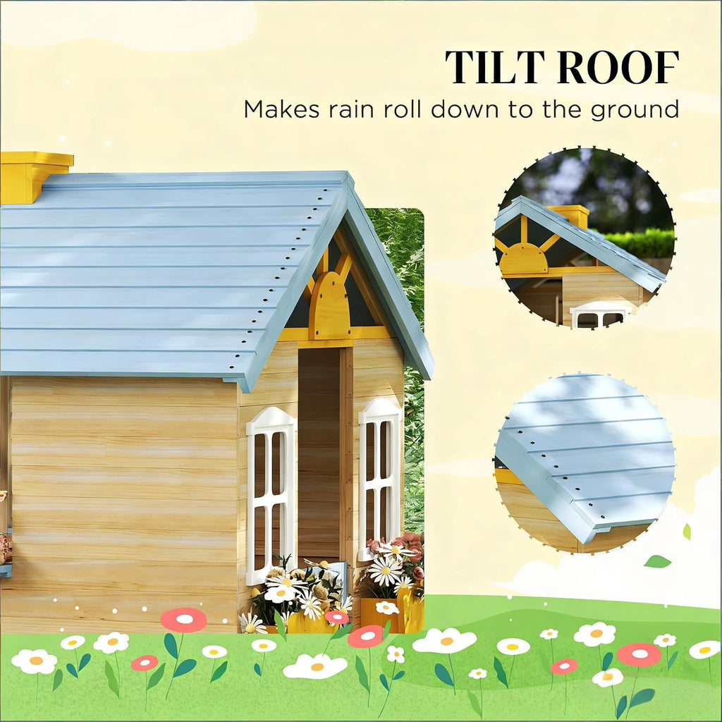 Kids Outdoor Wooden Playhouse